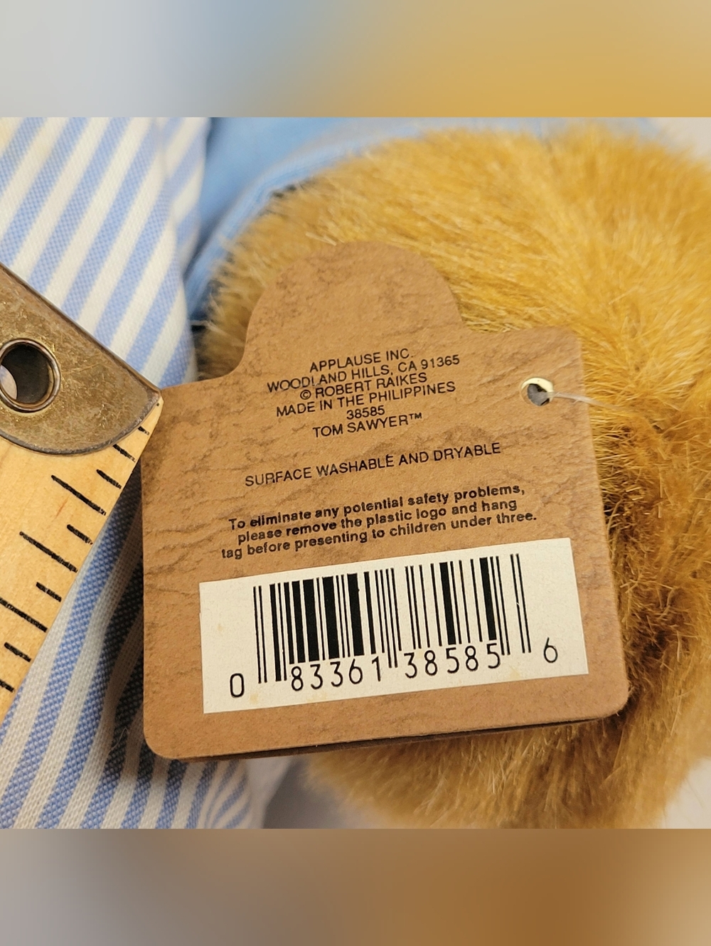 Raikes Bears 1992 Collectible Tom Sawyer Fishing Bear Vintage Brown 18" - Picture 13 of 16